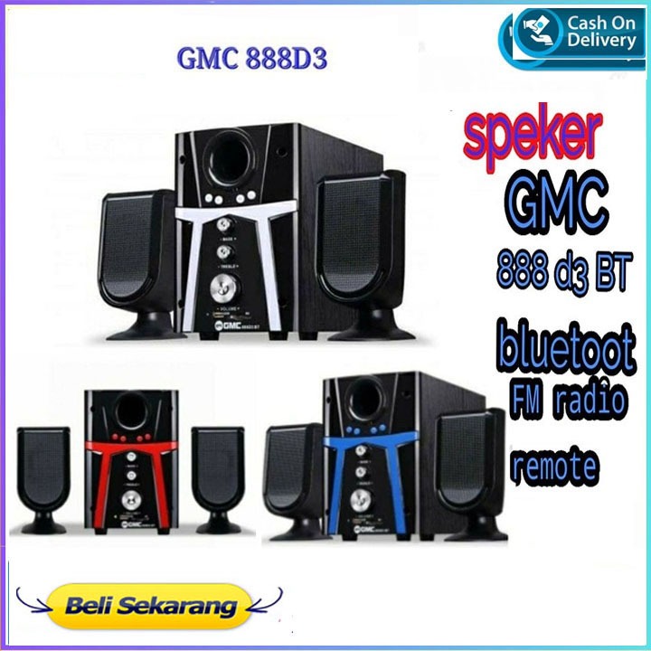 Speaker aktif bluetooth gmc 888D3 Speaker Subwoofer mega bass Original suara mantap Bergaransi Resmi