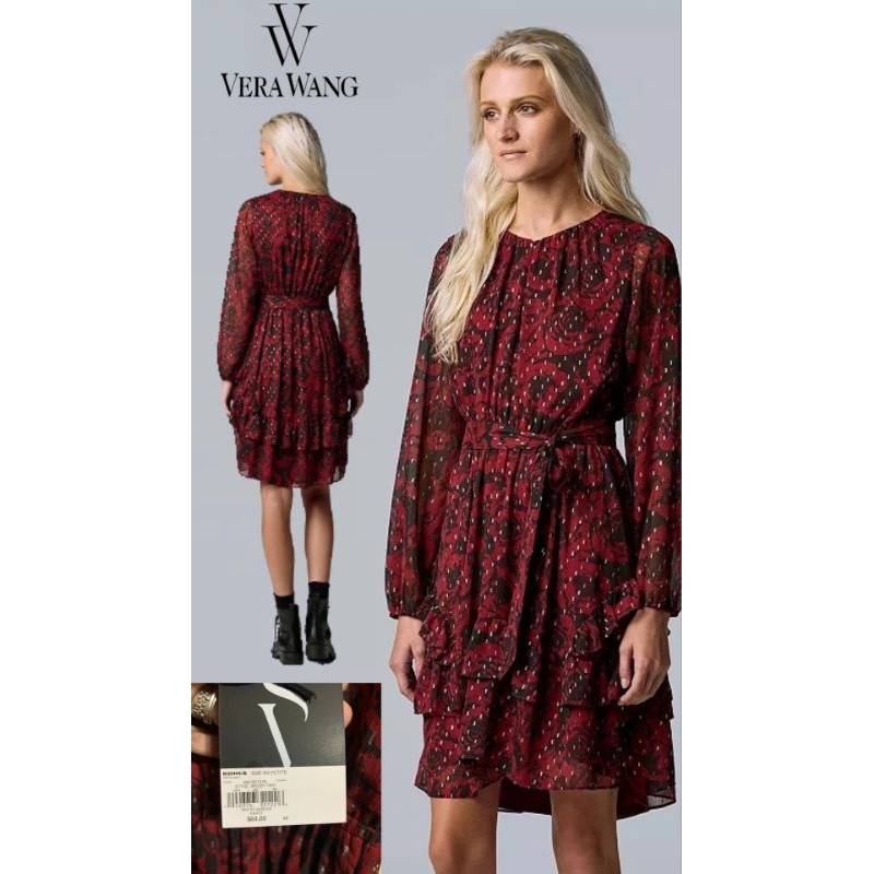 Simply vera verawang floral long sleeve dress