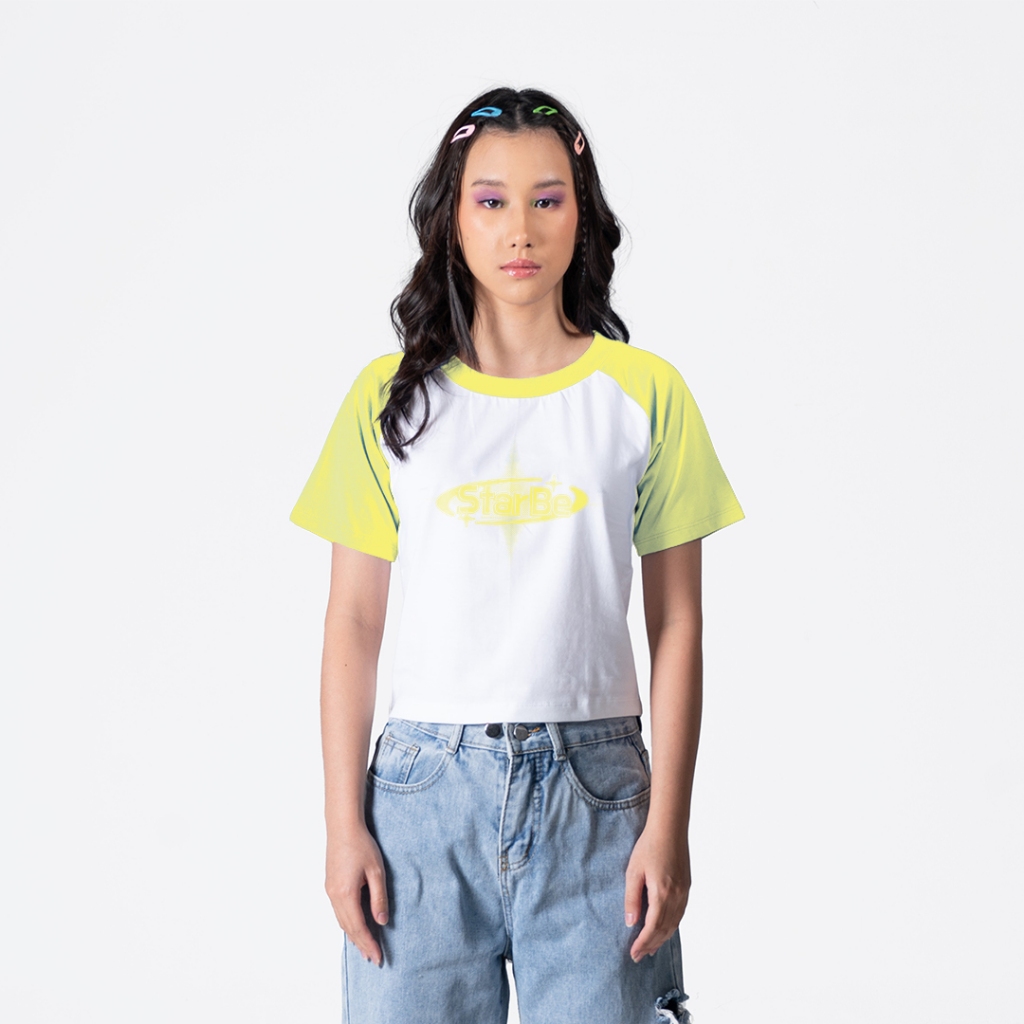 Roofair Crop Raglan Yellow - Starbe