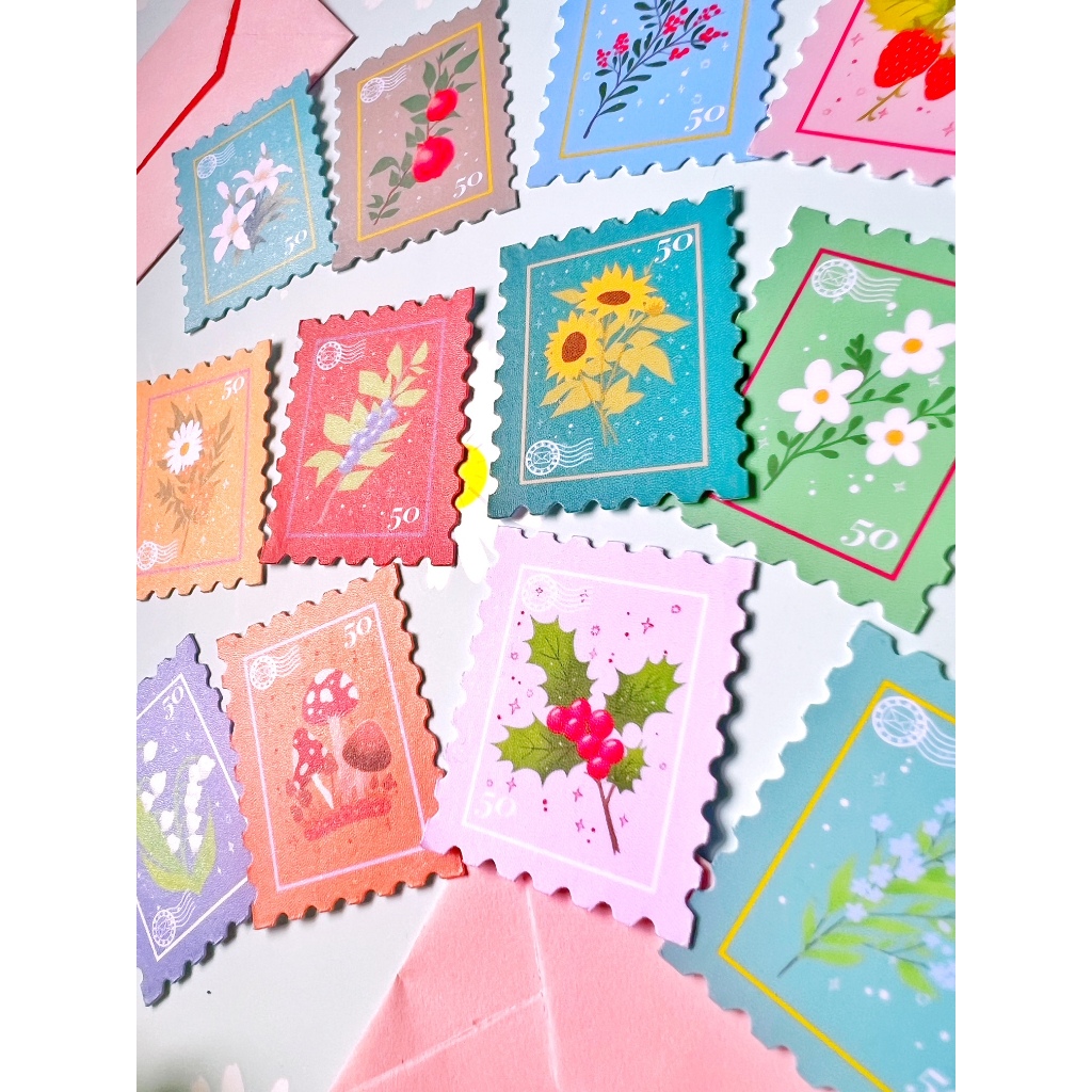 

Stiker Perangko Floral Warna-Warni Satuan