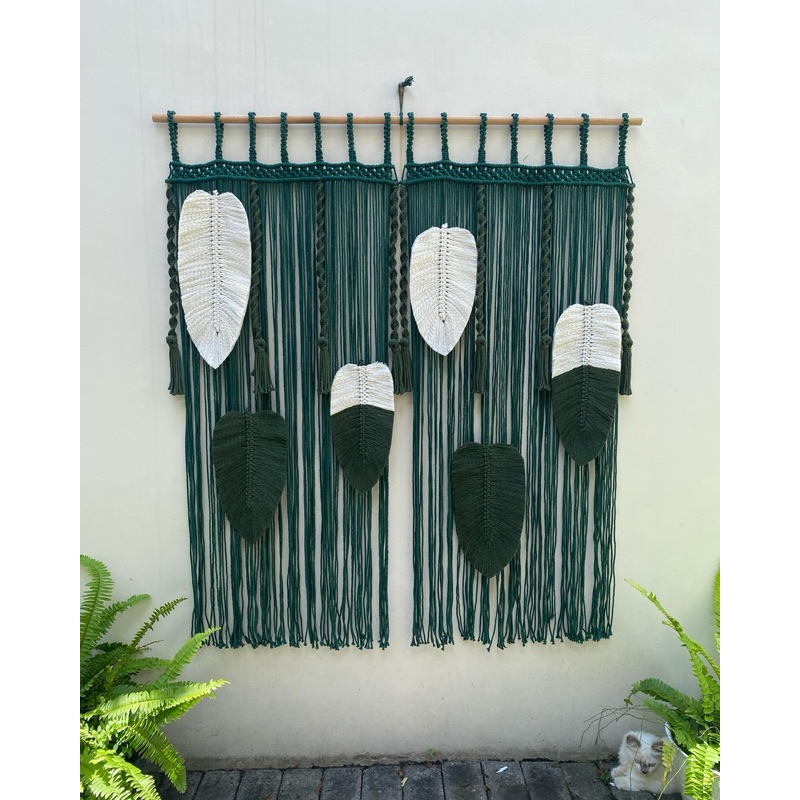 Macrame Tirai gorden hiasan dinding tali