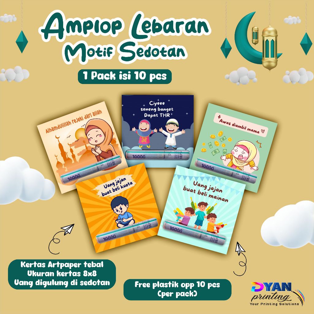 

1 PACK ISI 10 PCS AMPLOP SEDOTAN FREE PLASTIK OPP