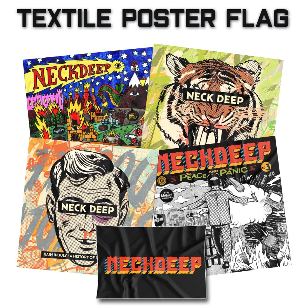 NECK DEEP - Poster Kian / Textile Flag / Bendera Band