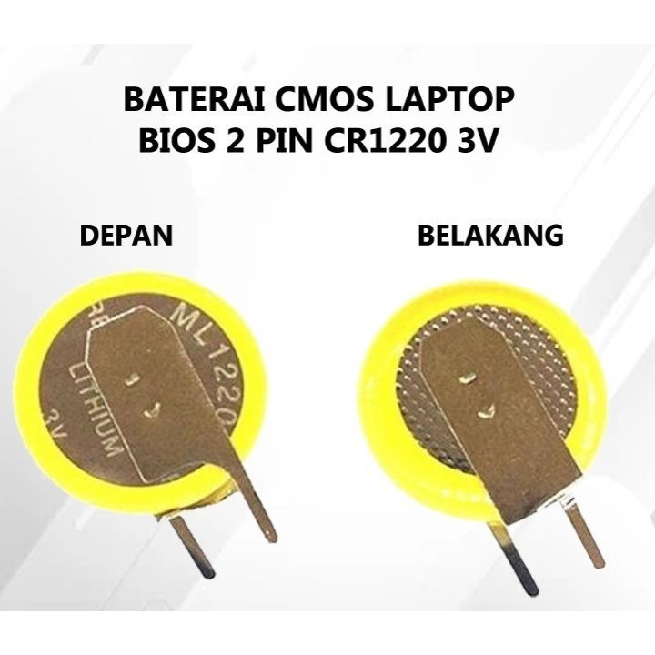 Cmos 2 kaki Baterai Cmos Bios CR1220 2 Kaki Untuk Laptop Komputer