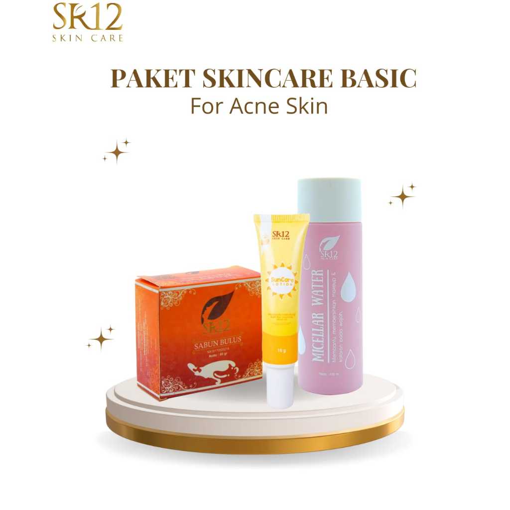 Sr12 Skincare Paket Bundle 3in1 Basic Skincare For Oily Skincare Cream Wajah Kulit Berminyak Krim Gl
