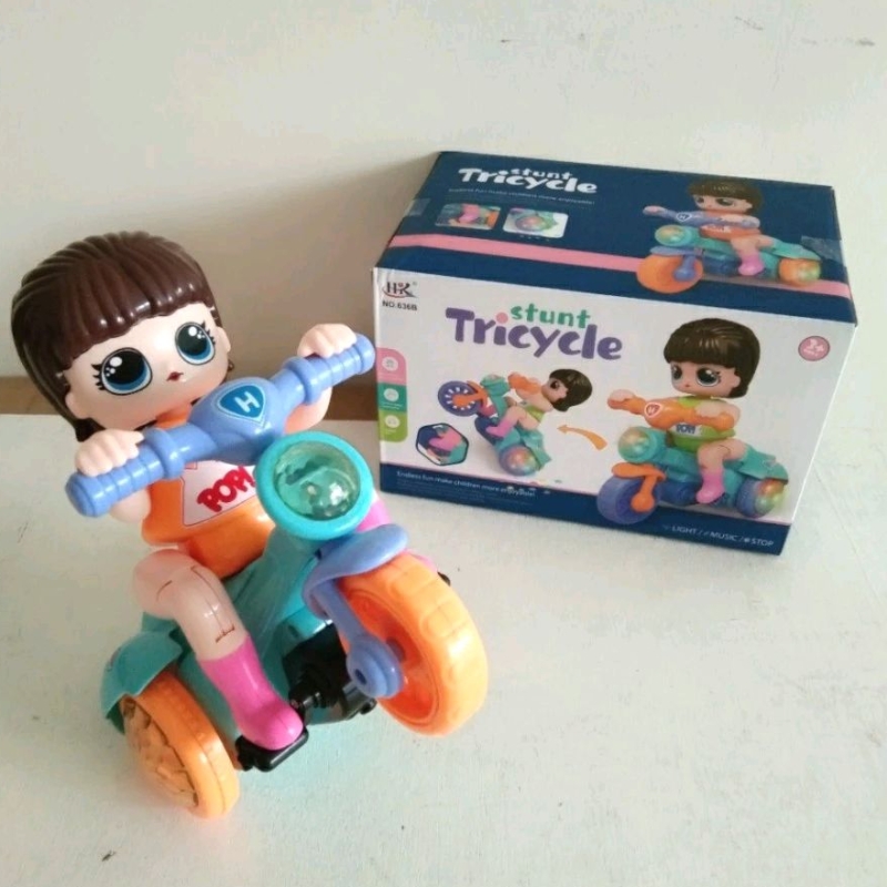 Cod Mainan Stunt Tricycle Light and music