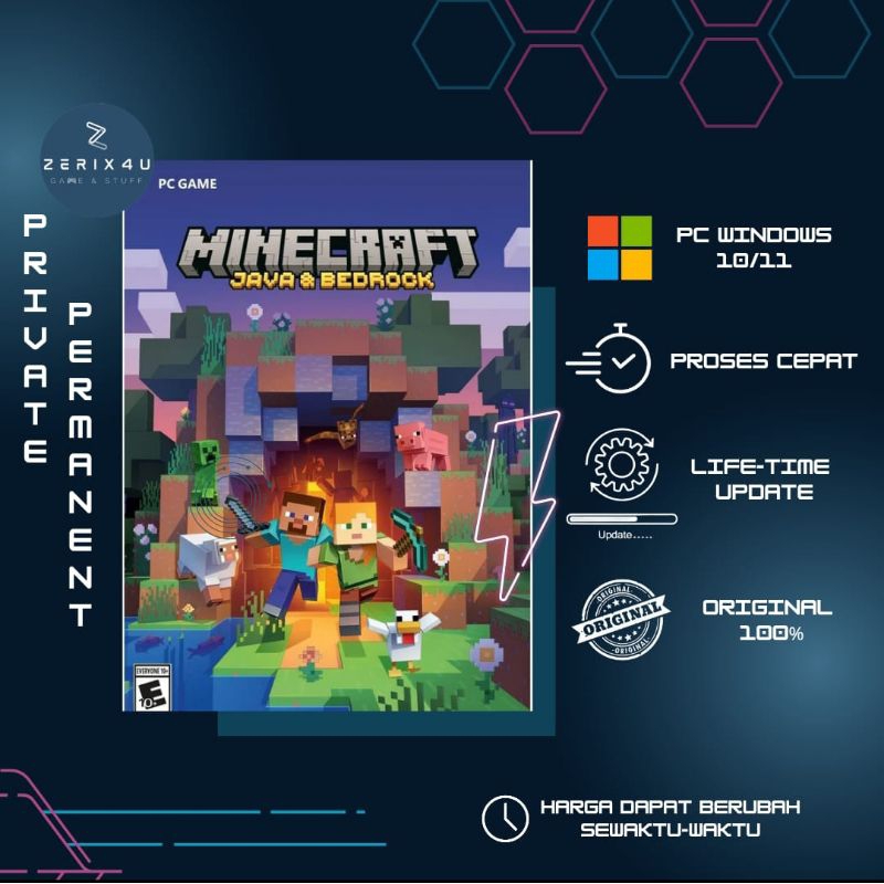 MINECRAFT JAVA & BEDROCK PC WINDOWS 10/11 PRIVAT ORIGINAL JAVA BEDROCK JAWA BEROCK BEDROK BEDROC MIN