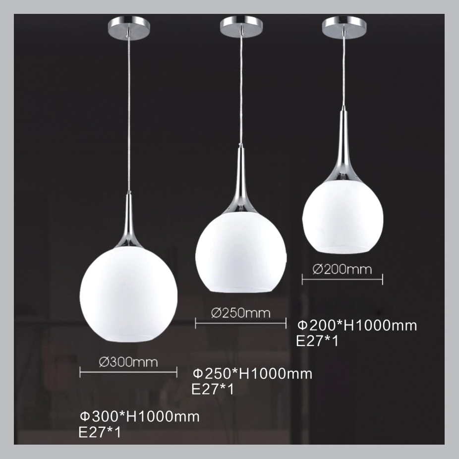 Lampu Hias Gantung minimalis Bola Kaca Susu Lubang Bawah elegan classic modern lighting living dinin