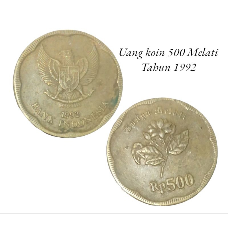 uang koin 500 melati tahun 1992