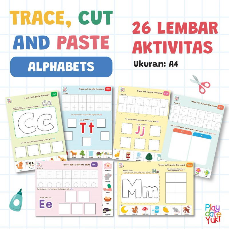 PLAYDATEYUK - Trace Cut and Paste Alphabets