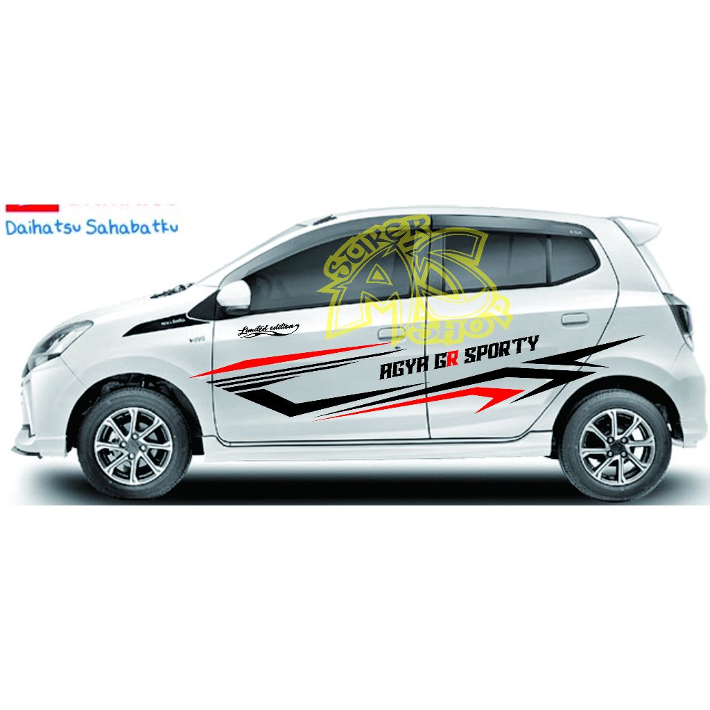 STICKER STIKER MOBIL AGYA GR CUTTING STICKER STIKER MOBIL TOYOTA AGYA GR SPORT