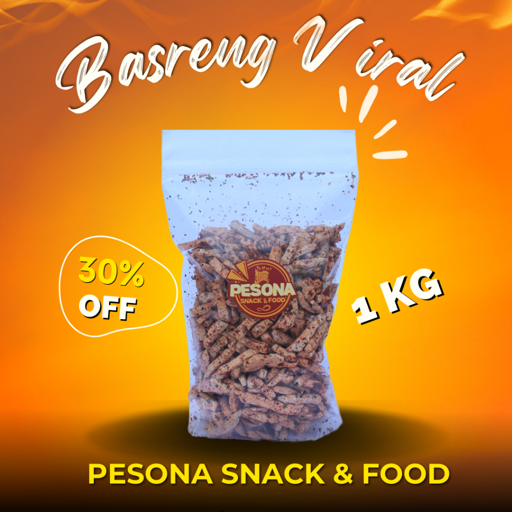 

[BASRENG VIRAL] Basreng Pedas Daun Jeruk By Pesona Snack - 1Kg