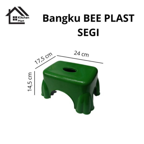 SPESIAL Bee Plast Kursi Plastik Pendek Kotak Jongkok 826 / Bangku Anak Segi Limited