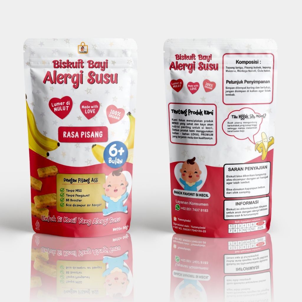 Biskuit Bayi Alergi Susu Sapi, BB Booster Lumer dimulut, Tanpa MSG, Tanpa Pengawet Bebistick Snack A