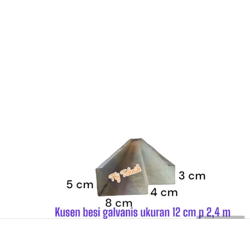 kusen pintu besi galvanis ukuran 12 cm panjang 2,4 m