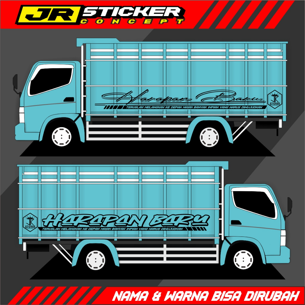 STIKER SATU WARNA/STIKER BAK SAMPING TRUK CANTER GIGA RAGASA/BISA REQUEST NAMA & WARNA