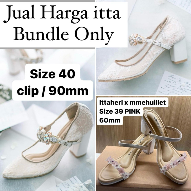 READY Bundling only Ittaherl Cicily Marry Me 90mm 9cm Blockheels Cloud with clip size 40 + Ittaherl 