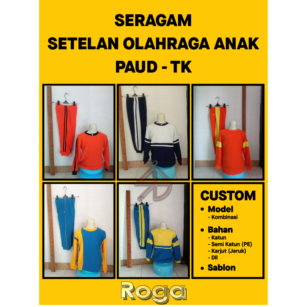 GROSIR UNGGULAN Baju Seragam Olahraga TK - PAUD - RA Custom Baju Olahraga Seragam TK Request | Baju 