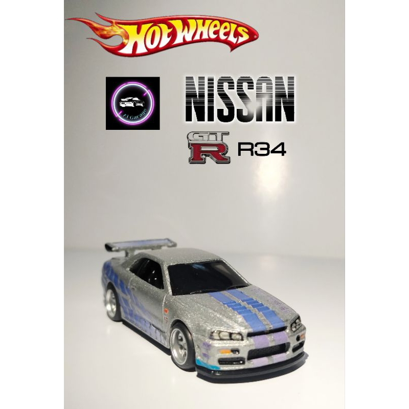Hotwheels Soft Custom Diecast Fast and Furious NISSAN SKYLINE GTR BNR 34