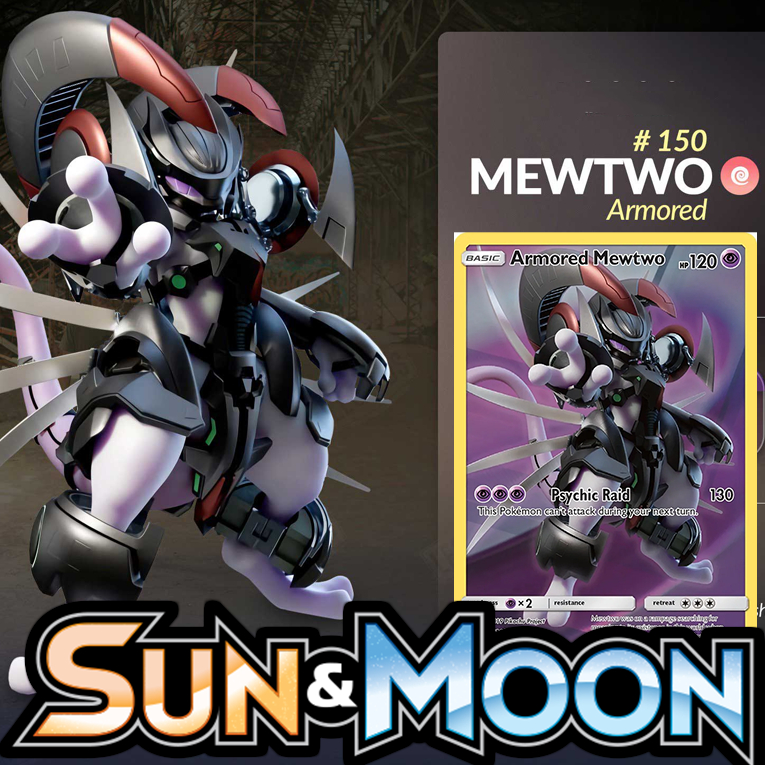 KARTU POKEMON TCG HOLOGRAM SPECIAL FULL ART ARMORED MEWTWO - SUN & MOON PROMO