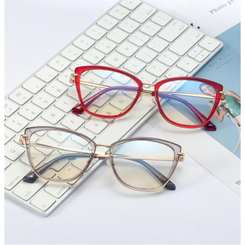 OPTIK MAMA - Kacamata Minus Wanita Antiradiasi Lensa Blueray Photocromic Bluecromic