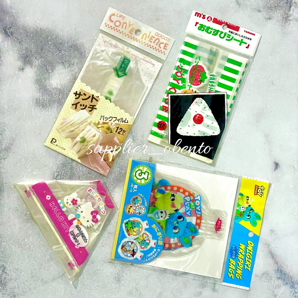 Disney Mickey Pooh Rice Ball Wrap Plastic Wrap Onigiri Sandwich - Plastik Onigiri Pembungkus Nasi