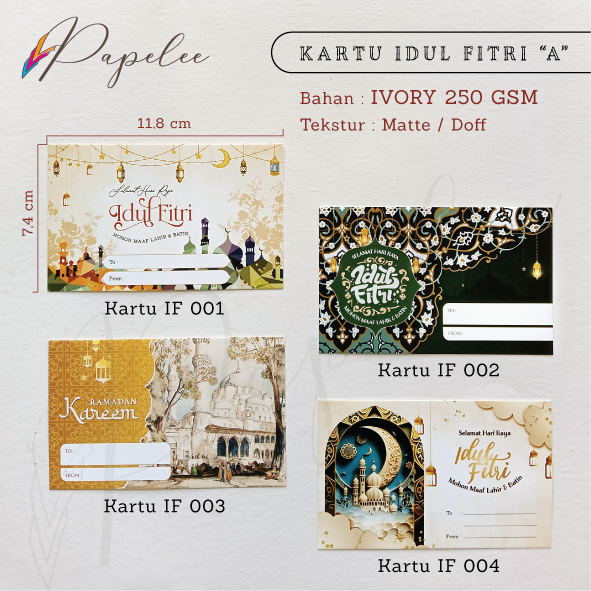 

KARTU UCAPAN IDUL FITRI 'A' 7,4 CM X 11,8 CM TEBAL 250 GSM