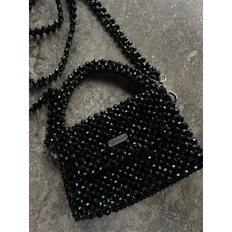 GREATFUL Black Beads Bag | Tas Manik Hitam | Handmade beaded bag