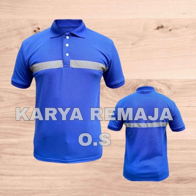 Kaos Polo pendek Safety Skotlet Kaos Polo pabrik kaos polo skotlet baju kerja Baju outdoor biru BCA