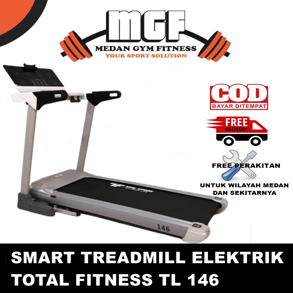 TOTAL FITNESS Smart Treadmill Elektrik Tl 146 Modern Auto Incline
