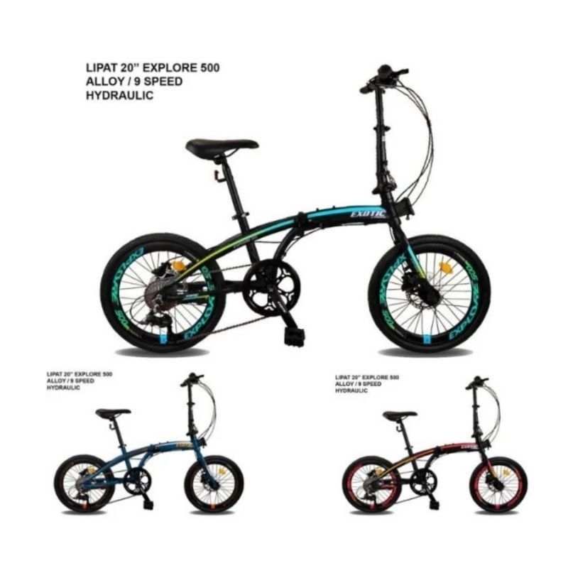 Sepeda Lipat Ban Roda 16 20 Exotic Explore 300 500 8.0 Alloy Alumunium