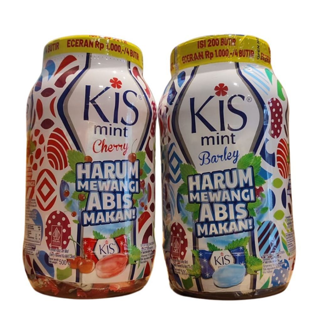 

Kis Mint Pemen Kemasan Toples 500gr Cherry & Barley isi 200 Butir Candy Kiss