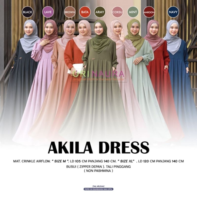 Gamis Crinkle Airflow Manyung || Akila Dress By Ori Naura
