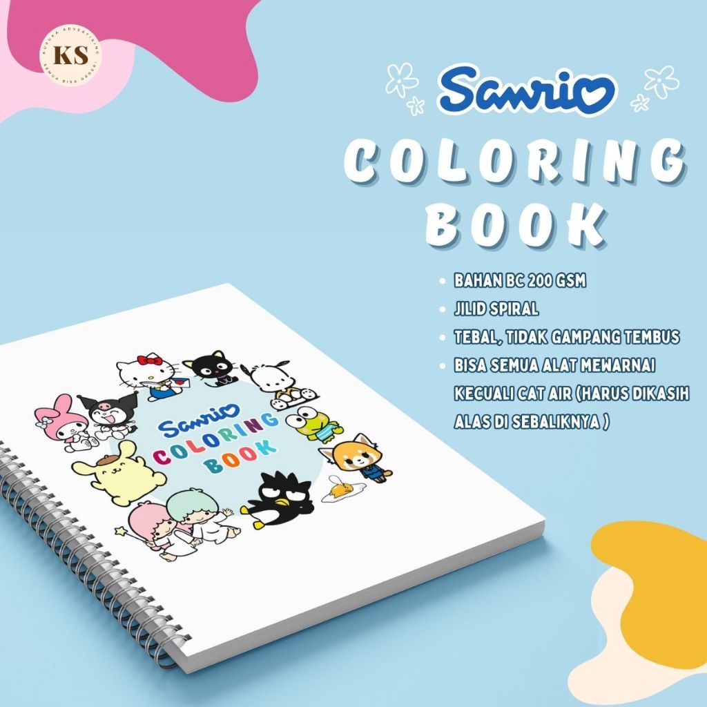 

SANRIO Cute Cozy Coloring Page Coloring Book Aesthetic For Child and Adult 200gsm