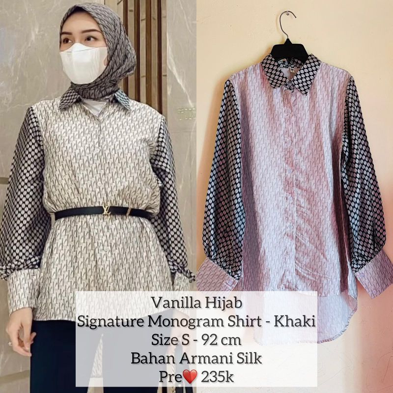 VANILLA HIJAB Monogram shirt original PRELOVED