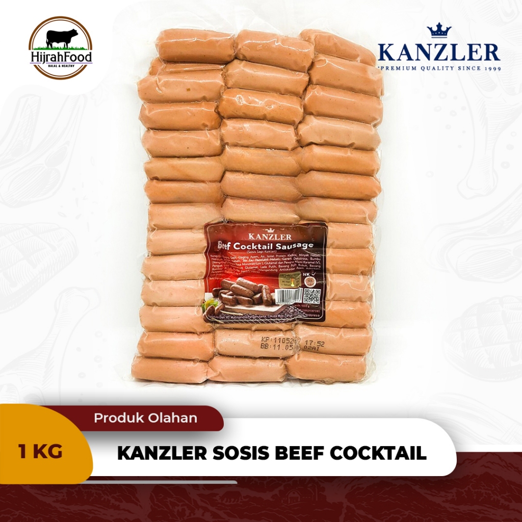 

Kanzler Beef Cocktail Sausage Sosis Sapi Cocktail Bite Size 1000 gram Extra Meaty