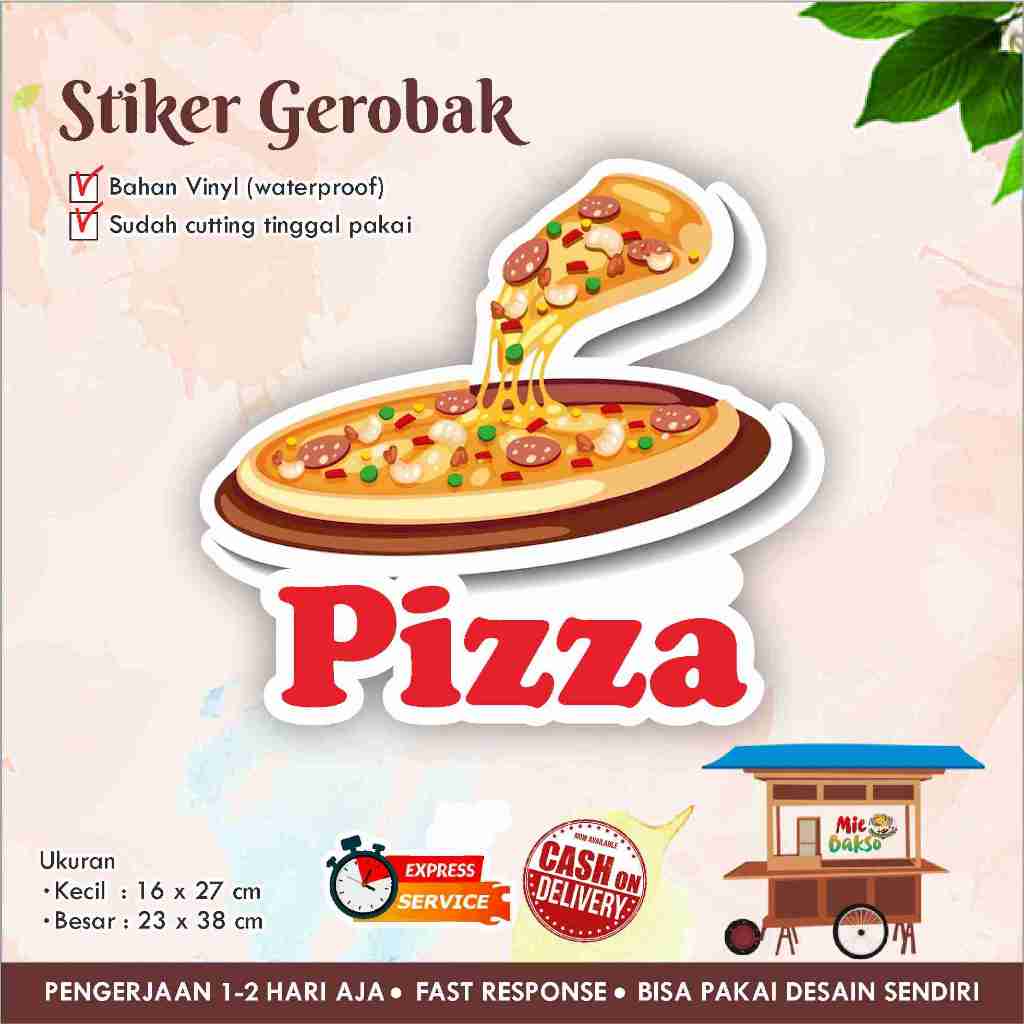 

STIKER KACA GEROBAK VINYL PIZZA / LABEL MAKANAN