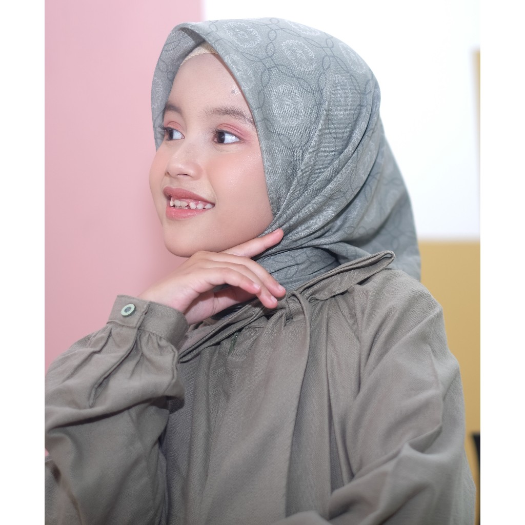 Hijab Anak Segiempat Motif || Hijab Anak Motif Printing || Hijab Anak Voal Printing || Hijab Sakeena