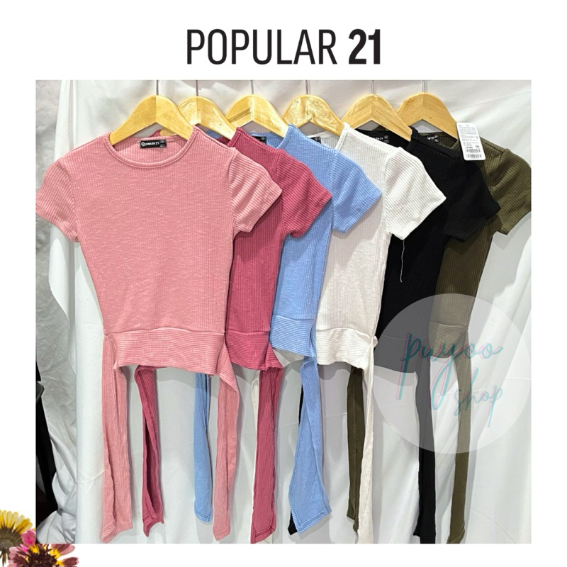 POPULAR 21 Kaos Rib Tebal Tali Belakang