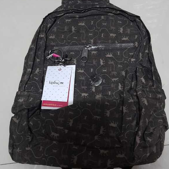 Tas Ransel Hitam Kipling Seoul Original Medium Besar Backpack Tablet Ipad Ransel Laptop Muat 13 inch