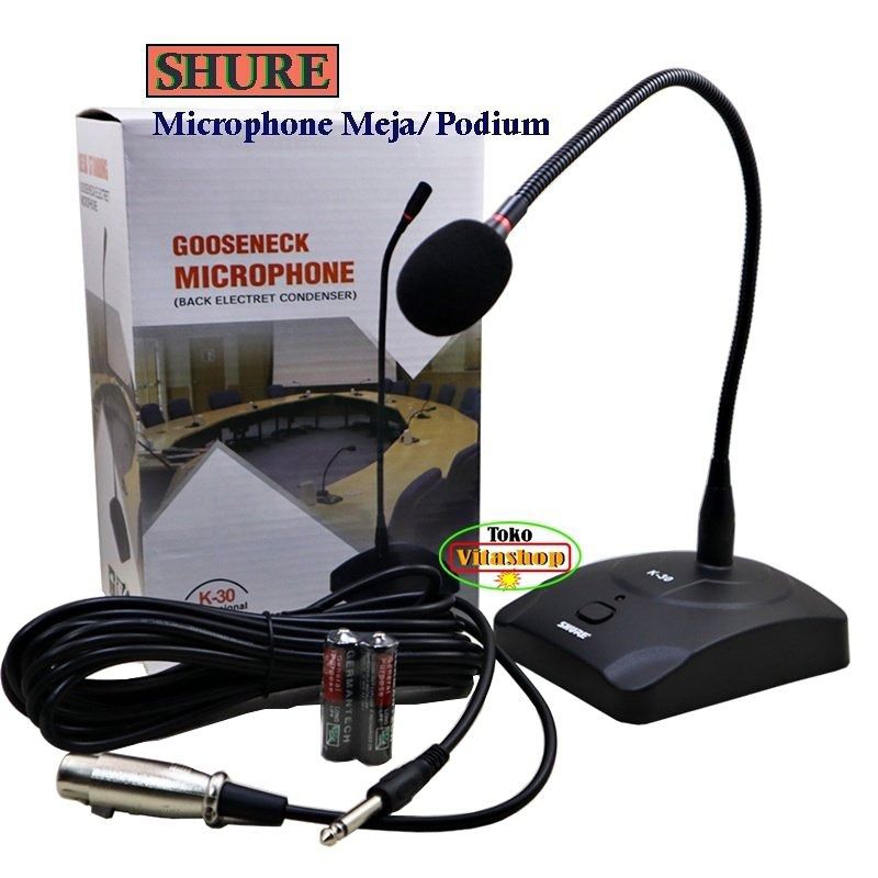 MIC MEJA KABEL SHURE K 30 MIC CONFERENCE SHURE K30 GOOSENECK MIC