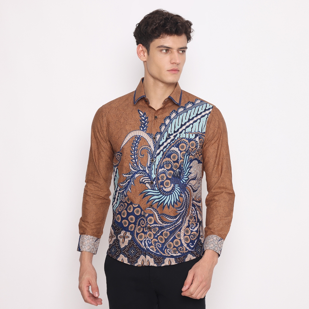LUIGI RICCIO Kemeja Batik Pria Color Series Dewasa Slimfit Casual Kerja Kantor Pesta