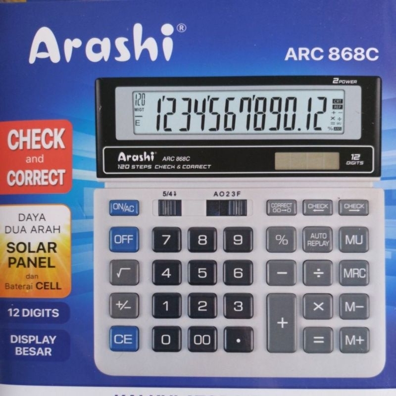 

Arashi kalkulator meja ARC868C ARC512W