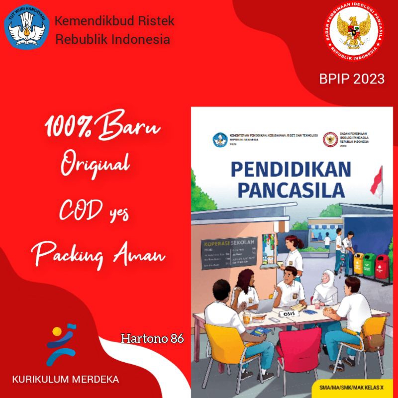 Buku Paket siswa Pendidikan Pancasila/PKN untuk SMA/MA/SMK/MAK Kelas 10 Kurikulum merdeka/penggerak 