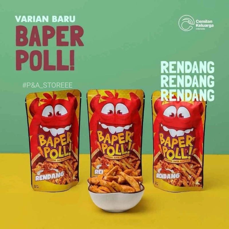 

PROMO!!! SALE!!! BAPERPOLL Keripik Basreng Rasa Rendang