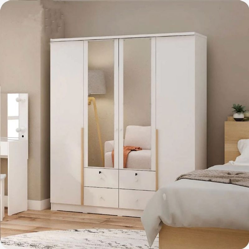 LEMARI PAKAIAN DENGAN 4 LACI LEMARI BAJU TERBARU LEMARI PAKAIAN MODERN LEMARI PAKAIAN 2 PINTU LEMARI