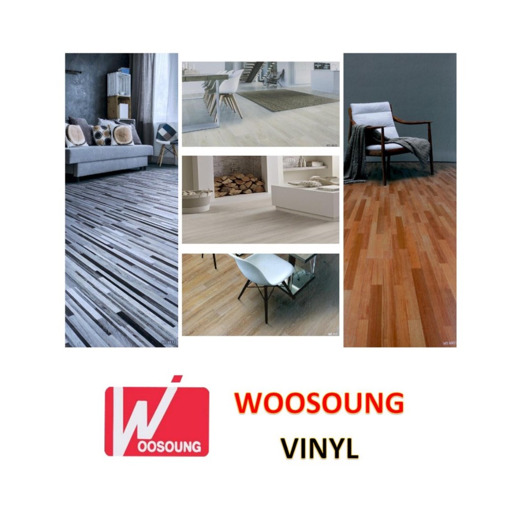 Vinyl Tile Motif Kayu Tebal 3mm / Woosoung Vinyl Lembaran Tebal 3mm