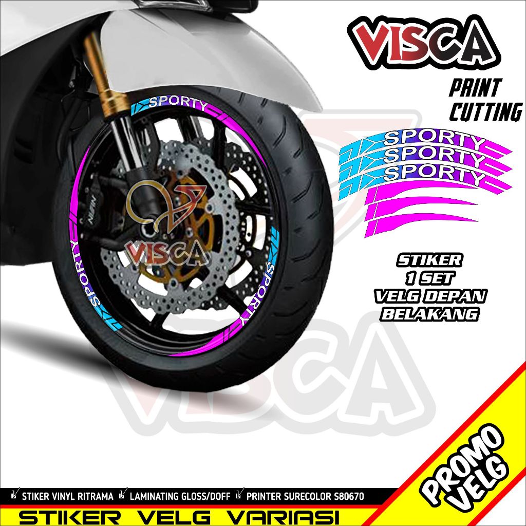 Stiker Velg List Velg Motor Stiker Velg Mio Sporty Motif Bunglon 2