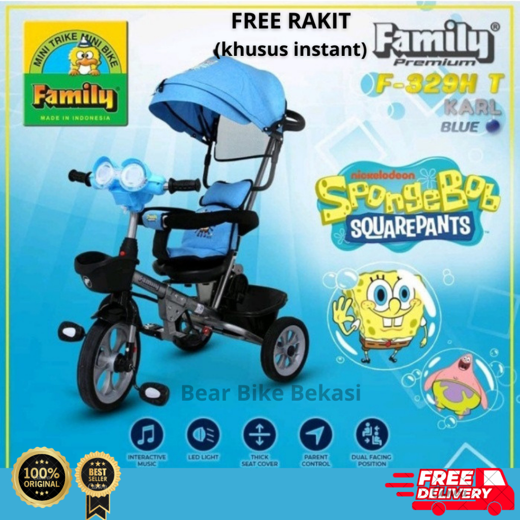 Special Promo Sepeda anak roda tiga Tricycle Family Premium F-329 HT / 328 HT ORI