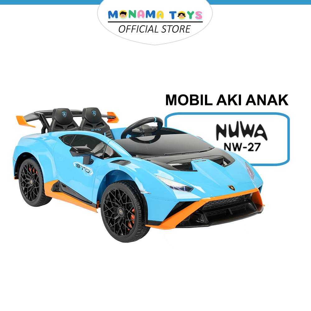 Mainan Mobil Aki Anak Lamborghini Ban Karet PMB NUWA NW27
